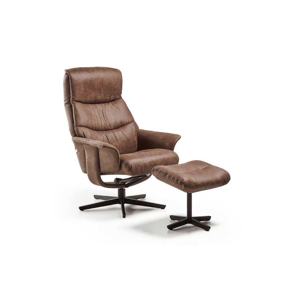 Fauteuil relax Anti-stress An sur pied pivotant + pouf (manuel)